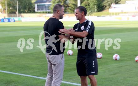 Fussball Bundesliga. WAC gegen SK Austria Klagenfurt.  Zeljko Karajica, Bernhard Sussitz.  Wolfsberg, am 3.8.2024.
Foto: Kuess
www.qspictures.net
---
pressefotos, pressefotografie, kuess, qs, qspictures, sport, bild, bilder, bilddatenbank