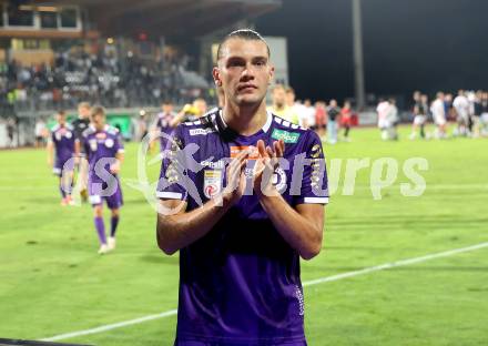 Fussball Bundesliga. WAC gegen SK Austria Klagenfurt.  Niklas Szerencsi  (Klagenfurt).  Wolfsberg, am 3.8.2024.
Foto: Kuess
www.qspictures.net
---
pressefotos, pressefotografie, kuess, qs, qspictures, sport, bild, bilder, bilddatenbank