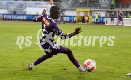 Fussball Bundesliga. WAC gegen SK Austria Klagenfurt.   Solomon Bonnah (Klagenfurt).  Wolfsberg, am 3.8.2024.
Foto: Kuess
www.qspictures.net
---
pressefotos, pressefotografie, kuess, qs, qspictures, sport, bild, bilder, bilddatenbank