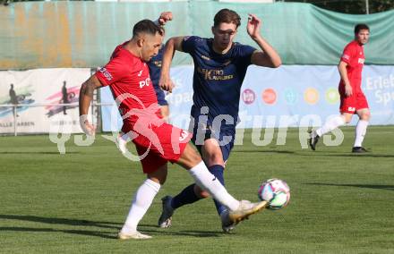 Fussball Bundesliga. WAC gegen SK Austria Klagenfurt.   Yosifov Svetlozar Angelov (WAC), Nicolas Manuel Modritz  (Klagenfurt).  Wolfsberg, am 3.8.2024.
Foto: Kuess
www.qspictures.net
---
pressefotos, pressefotografie, kuess, qs, qspictures, sport, bild, bilder, bilddatenbank