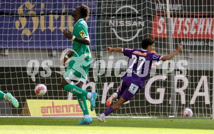 Fussball Bundesliga. SK Austria Klagenfurt gegen SK Rapid. Torjubel Ben Bobzien   (Klagenfurt).  Klagenfurt, am 11.8.2024.
Foto: Kuess
www.qspictures.net
---
pressefotos, pressefotografie, kuess, qs, qspictures, sport, bild, bilder, bilddatenbank