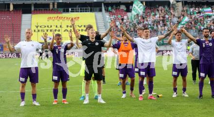 Fussball Bundesliga. SK Austria Klagenfurt gegen SK Rapid. Jubel (Klagenfurt).  Klagenfurt, am 11.8.2024.
Foto: Kuess
www.qspictures.net
---
pressefotos, pressefotografie, kuess, qs, qspictures, sport, bild, bilder, bilddatenbank