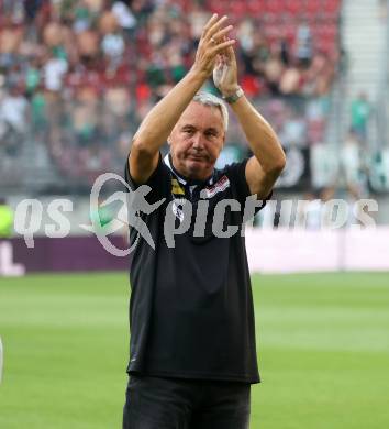 Fussball Bundesliga. SK Austria Klagenfurt gegen SK Rapid. Trainer Peter Pacult (Klagenfurt).  Klagenfurt, am 11.8.2024.
Foto: Kuess
www.qspictures.net
---
pressefotos, pressefotografie, kuess, qs, qspictures, sport, bild, bilder, bilddatenbank