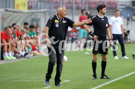 Fussball Bundesliga. SK Austria Klagenfurt gegen SK Rapid. Trainer Peter Pacult  (Klagenfurt).  Klagenfurt, am 11.8.2024.
Foto: Kuess
www.qspictures.net
---
pressefotos, pressefotografie, kuess, qs, qspictures, sport, bild, bilder, bilddatenbank