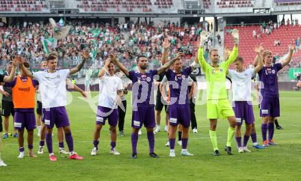 Fussball Bundesliga. SK Austria Klagenfurt gegen SK Rapid.  Jubel (Klagenfurt).  Klagenfurt, am 11.8.2024.
Foto: Kuess
www.qspictures.net
---
pressefotos, pressefotografie, kuess, qs, qspictures, sport, bild, bilder, bilddatenbank