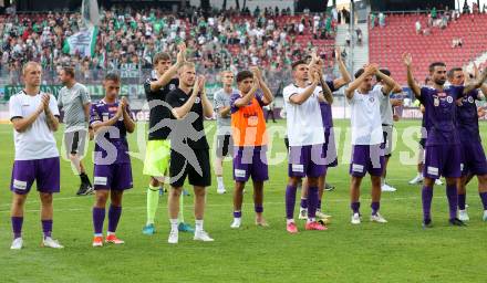 Fussball Bundesliga. SK Austria Klagenfurt gegen SK Rapid. Jubel (Klagenfurt).  Klagenfurt, am 11.8.2024.
Foto: Kuess
www.qspictures.net
---
pressefotos, pressefotografie, kuess, qs, qspictures, sport, bild, bilder, bilddatenbank