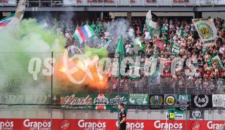 Fussball Bundesliga. SK Austria Klagenfurt gegen SK Rapid.  Fans  (Rapid).  Klagenfurt, am 11.8.2024.
Foto: Kuess
www.qspictures.net
---
pressefotos, pressefotografie, kuess, qs, qspictures, sport, bild, bilder, bilddatenbank