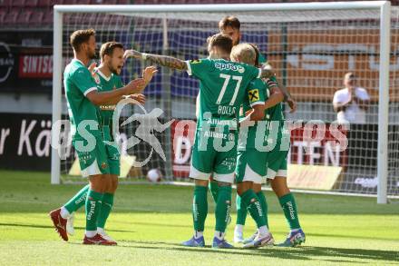 Fussball Bundesliga. SK Austria Klagenfurt gegen SK Rapid. Torjubel  (Rapid).  Klagenfurt, am 11.8.2024.
Foto: Kuess
www.qspictures.net
---
pressefotos, pressefotografie, kuess, qs, qspictures, sport, bild, bilder, bilddatenbank