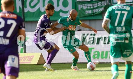 Fussball Bundesliga. SK Austria Klagenfurt gegen SK Rapid.  Thorsten Mahrer, (Klagenfurt),  Lukas Grgic (Rapid).  Klagenfurt, am 11.8.2024.
Foto: Kuess
www.qspictures.net
---
pressefotos, pressefotografie, kuess, qs, qspictures, sport, bild, bilder, bilddatenbank