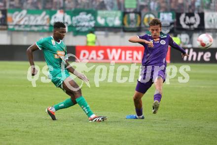 Fussball Bundesliga. SK Austria Klagenfurt gegen SK Rapid. Phillip Wydra, (Klagenfurt), Mamadou Sangare   (Rapid).  Klagenfurt, am 11.8.2024.
Foto: Kuess
www.qspictures.net
---
pressefotos, pressefotografie, kuess, qs, qspictures, sport, bild, bilder, bilddatenbank