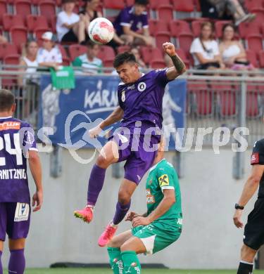 Fussball Bundesliga. SK Austria Klagenfurt gegen SK Rapid. David Toshevski (Klagenfurt).  Klagenfurt, am 11.8.2024.
Foto: Kuess
www.qspictures.net
---
pressefotos, pressefotografie, kuess, qs, qspictures, sport, bild, bilder, bilddatenbank