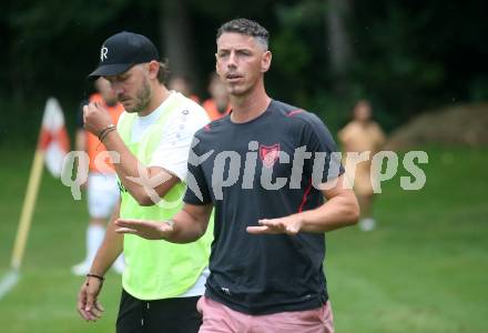 Fussball Kaerntner Liga. ATUS Ferlach gegen Koettmannsdorf.  Trainer Mario Verdel (Ferlach),   Ferlach, 14.8.2024.
Foto: Kuess
www.qspictures.net
---
pressefotos, pressefotografie, kuess, qs, qspictures, sport, bild, bilder, bilddatenbank