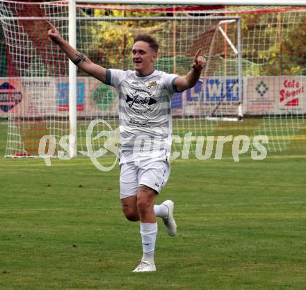 Fussball Kaerntner Liga. ATUS Ferlach gegen Koettmannsdorf.   Torjubel  Fabian Johann Temmel (Koettmannsdorf). Ferlach, 14.8.2024.
Foto: Kuess
www.qspictures.net
---
pressefotos, pressefotografie, kuess, qs, qspictures, sport, bild, bilder, bilddatenbank