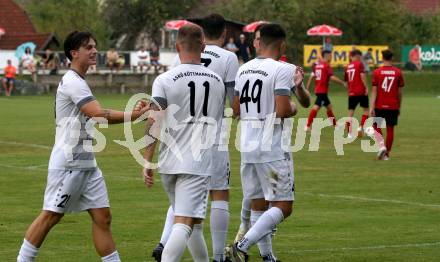 Fussball Kaerntner Liga. ATUS Ferlach gegen Koettmannsdorf. Torjubel Aner Mandzic  (Koettmannsdorf). Ferlach, 14.8.2024.
Foto: Kuess
www.qspictures.net
---
pressefotos, pressefotografie, kuess, qs, qspictures, sport, bild, bilder, bilddatenbank