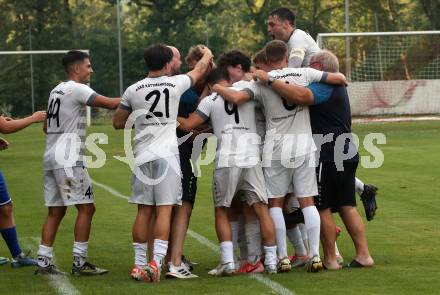 Fussball Kaerntner Liga. ATUS Ferlach gegen Koettmannsdorf.  Torjubel  Fabian Johann Temmel (Koettmannsdorf). Ferlach, 14.8.2024.
Foto: Kuess
www.qspictures.net
---
pressefotos, pressefotografie, kuess, qs, qspictures, sport, bild, bilder, bilddatenbank