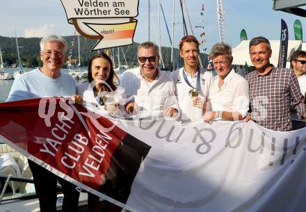 Segeln. Empfang Olympiasiegerin Lara Vadlau.  LH Peter Kaiser, Lara Vadlau, Wolfgang Gratzer, Lukas Maehr, Arno Arthofer . Velden, am 15.8.2024.
Foto: Kuess
www.qspictures.net
---
pressefotos, pressefotografie, kuess, qs, qspictures, sport, bild, bilder, bilddatenbank