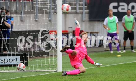 Fussball Bundesliga. SK Austria Klagenfurt gegen SK Puntigamer Sturm Graz. Marco Knaller (Klagenfurt).   Klagenfurt, am 17.8.2024.
Foto: Kuess
www.qspictures.net
---
pressefotos, pressefotografie, kuess, qs, qspictures, sport, bild, bilder, bilddatenbank