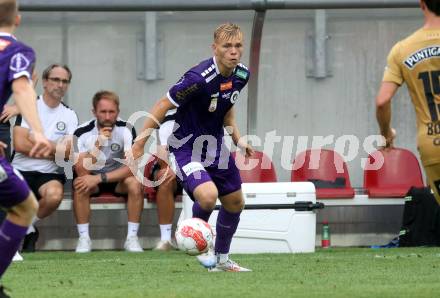 Fussball Bundesliga. SK Austria Klagenfurt gegen SK Puntigamer Sturm Graz. Jonas Kuehn (Klagenfurt).   Klagenfurt, am 17.8.2024.
Foto: Kuess
www.qspictures.net
---
pressefotos, pressefotografie, kuess, qs, qspictures, sport, bild, bilder, bilddatenbank