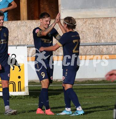 Fussball Kaerntner Liga. Velden gegen Bleiburg.  Torjubel Tom Zurga (Velden),  St. Egyden, am 24.8.2024.
Foto: Kuess
www.qspictures.net
---
pressefotos, pressefotografie, kuess, qs, qspictures, sport, bild, bilder, bilddatenbank