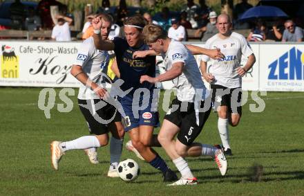 Fussball Kaerntner Liga. Velden gegen Bleiburg.  Lukas Lausegger (Velden), Fabian Doerflinger  (Bleiburg).  St. Egyden, am 24.8.2024.
Foto: Kuess
www.qspictures.net
---
pressefotos, pressefotografie, kuess, qs, qspictures, sport, bild, bilder, bilddatenbank