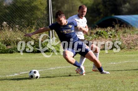 Fussball Kaerntner Liga. Velden gegen Bleiburg.  Florian Schaller (Velden), Patrick Paul Oswaldi   (Bleiburg).  St. Egyden, am 24.8.2024.
Foto: Kuess
www.qspictures.net
---
pressefotos, pressefotografie, kuess, qs, qspictures, sport, bild, bilder, bilddatenbank