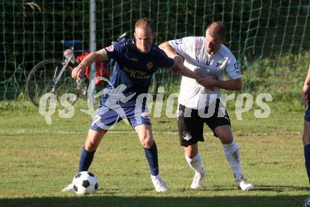 Fussball Kaerntner Liga. Velden gegen Bleiburg. Mario Kroepfl  (Velden),  Patrick Paul Oswaldi  (Bleiburg).  St. Egyden, am 24.8.2024.
Foto: Kuess
www.qspictures.net
---
pressefotos, pressefotografie, kuess, qs, qspictures, sport, bild, bilder, bilddatenbank