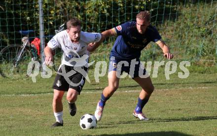 Fussball Kaerntner Liga. Velden gegen Bleiburg. Luca Alexander Pollanz  (Velden),  Alen Martinovic (Bleiburg).  St. Egyden, am 24.8.2024.
Foto: Kuess
www.qspictures.net
---
pressefotos, pressefotografie, kuess, qs, qspictures, sport, bild, bilder, bilddatenbank