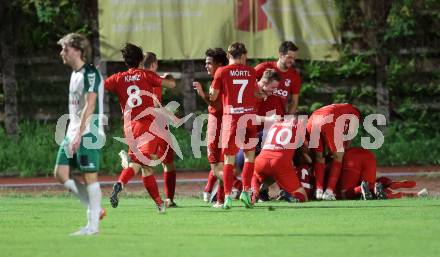 Fussball Kaerntner Liga. Voelkermarkt gegen ATSV Wolfsberg. Torjubel  (Wolfsberg). Voelkermarkt, am 30.8.2024.
Foto: Kuess
www.qspictures.net
---
pressefotos, pressefotografie, kuess, qs, qspictures, sport, bild, bilder, bilddatenbank