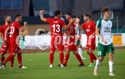 Fussball Kaerntner Liga. Voelkermarkt gegen ATSV Wolfsberg.  Torjubel Bastian Rupp (Wolfsberg). Voelkermarkt, am 30.8.2024.
Foto: Kuess
www.qspictures.net
---
pressefotos, pressefotografie, kuess, qs, qspictures, sport, bild, bilder, bilddatenbank