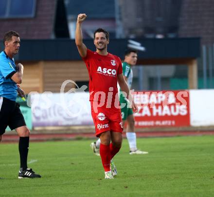 Fussball Kaerntner Liga. Voelkermarkt gegen ATSV Wolfsberg.  Torjubel Bastian Rupp  (Wolfsberg). Voelkermarkt, am 30.8.2024.
Foto: Kuess
www.qspictures.net
---
pressefotos, pressefotografie, kuess, qs, qspictures, sport, bild, bilder, bilddatenbank