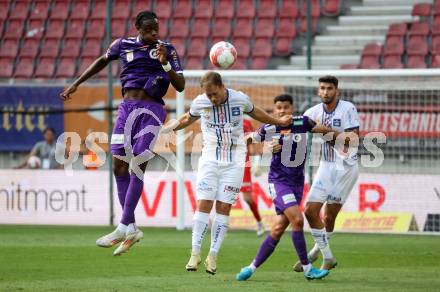 Fussball Bundesliga. SK Austria Klagenfurt gegen FC Blau Weiss Linz. Dikeni-Rafid Salifou,  (Klagenfurt).  Klagenfurt, am 31.8.2024.
Foto: Kuess
www.qspictures.net
---
pressefotos, pressefotografie, kuess, qs, qspictures, sport, bild, bilder, bilddatenbank