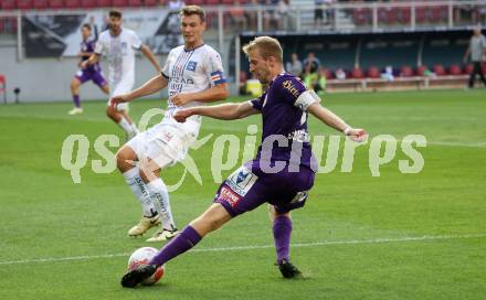 Fussball Bundesliga. SK Austria Klagenfurt gegen FC Blau Weiss Linz. Christopher Cvetko, (Klagenfurt).  Klagenfurt, am 31.8.2024.
Foto: Kuess
www.qspictures.net
---
pressefotos, pressefotografie, kuess, qs, qspictures, sport, bild, bilder, bilddatenbank