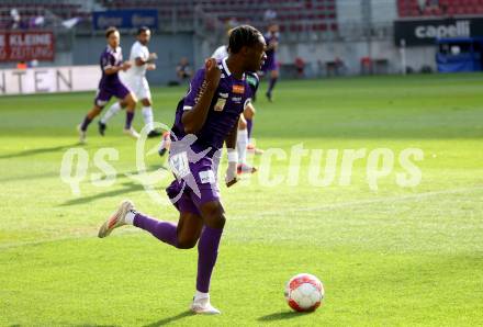 Fussball Bundesliga. SK Austria Klagenfurt gegen FC Blau Weiss Linz.  Dikeni-Rafid Salifou (Klagenfurt).  Klagenfurt, am 31.8.2024.
Foto: Kuess
www.qspictures.net
---
pressefotos, pressefotografie, kuess, qs, qspictures, sport, bild, bilder, bilddatenbank