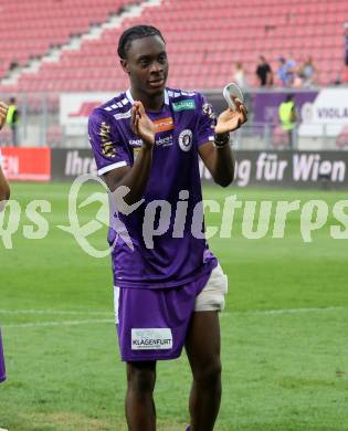 Fussball Bundesliga. SK Austria Klagenfurt gegen FC Blau Weiss Linz.  Dikeni-Rafid Salifou (Klagenfurt).  Klagenfurt, am 31.8.2024.
Foto: Kuess
www.qspictures.net
---
pressefotos, pressefotografie, kuess, qs, qspictures, sport, bild, bilder, bilddatenbank