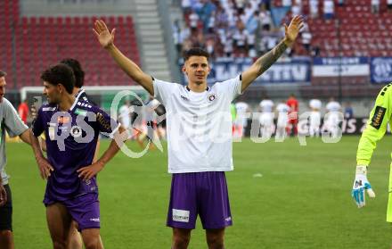 Fussball Bundesliga. SK Austria Klagenfurt gegen FC Blau Weiss Linz.  David Toshevski (Klagenfurt).  Klagenfurt, am 31.8.2024.
Foto: Kuess
www.qspictures.net
---
pressefotos, pressefotografie, kuess, qs, qspictures, sport, bild, bilder, bilddatenbank