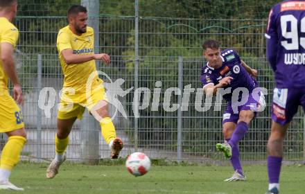 Fussball Testspiel. SK Austria Klagenfurt gegen Domzale.  Laurenz Dehl (Klagenfurt). Klagenfurt, am 6.9.2024.
Foto: Kuess
www.qspictures.net
---
pressefotos, pressefotografie, kuess, qs, qspictures, sport, bild, bilder, bilddatenbank