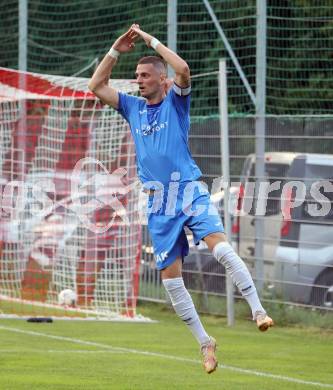 Fussball Kaerntner Liga. KAC gegen SAK.  Torjubel Zoran Vukovic   (SAK).  Klagenfurt, am 6.9.2024.
Foto: Kuess
www.qspictures.net
---
pressefotos, pressefotografie, kuess, qs, qspictures, sport, bild, bilder, bilddatenbank