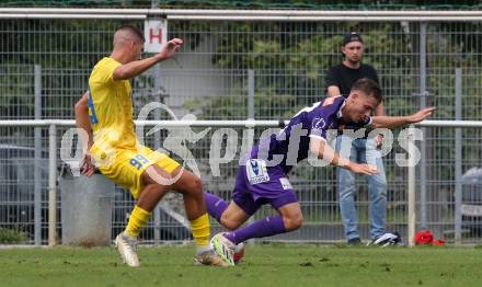 Fussball Testspiel. SK Austria Klagenfurt gegen Domzale.  Laurenz Dehl (Klagenfurt). Klagenfurt, am 6.9.2024.
Foto: Kuess
www.qspictures.net
---
pressefotos, pressefotografie, kuess, qs, qspictures, sport, bild, bilder, bilddatenbank