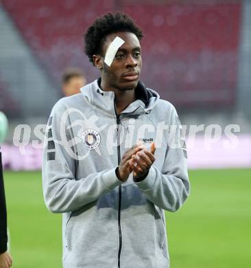 Fussball Bundesliga.  SK Austria Klagenfurt gegen TSV Egger Glas Hartberg . Dikeni-Rafid Salifou  (Klagenfurt). Klagenfurt, am 21.9.2024.
Foto: Kuess
www.qspictures.net
---
pressefotos, pressefotografie, kuess, qs, qspictures, sport, bild, bilder, bilddatenbank