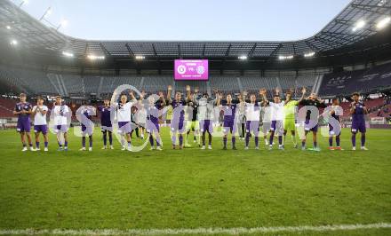 Fussball Bundesliga.  SK Austria Klagenfurt gegen TSV Egger Glas Hartberg .  Jubel (Klagenfurt). Klagenfurt, am 21.9.2024.
Foto: Kuess
www.qspictures.net
---
pressefotos, pressefotografie, kuess, qs, qspictures, sport, bild, bilder, bilddatenbank