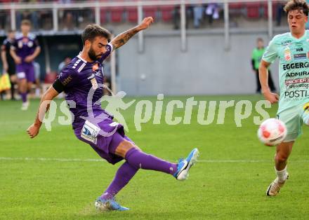 Fussball Bundesliga.  SK Austria Klagenfurt gegen TSV Egger Glas Hartberg . Kosmas Gkezos  (Klagenfurt). Klagenfurt, am 21.9.2024.
Foto: Kuess
www.qspictures.net
---
pressefotos, pressefotografie, kuess, qs, qspictures, sport, bild, bilder, bilddatenbank