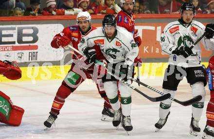 EBEL. Eishockey Bundesliga. KAC gegen Olimpija Ljubljana. Steven Strong,   (KAC),   Miha Zajc (Ljubljana). Klagenfurt, 22.9.2024. 
Foto: Kuess
www.qspictures.net
---
pressefotos, pressefotografie, kuess, qs, qspictures, sport, bild, bilder, bilddatenbank