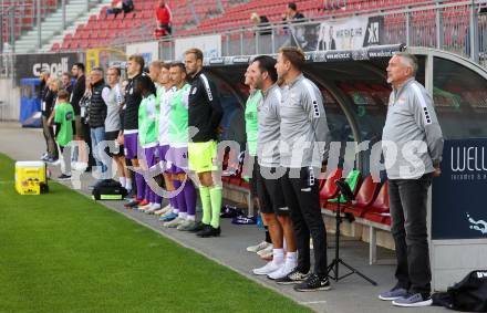 Fussball Bundesliga.  SK Austria Klagenfurt gegen TSV Egger Glas Hartberg .  Trainer Peter Pacult, Co-Trainer Martin Lassnig (Klagenfurt). Klagenfurt, am 21.9.2024.
Foto: Kuess
www.qspictures.net
---
pressefotos, pressefotografie, kuess, qs, qspictures, sport, bild, bilder, bilddatenbank