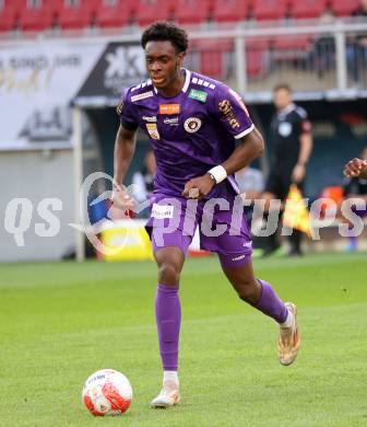 Fussball Bundesliga.  SK Austria Klagenfurt gegen TSV Egger Glas Hartberg .  Dikeni-Rafid Salifou (Klagenfurt). Klagenfurt, am 21.9.2024.
Foto: Kuess
www.qspictures.net
---
pressefotos, pressefotografie, kuess, qs, qspictures, sport, bild, bilder, bilddatenbank