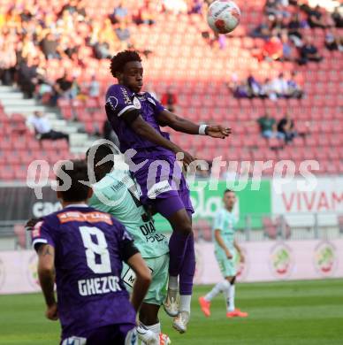 Fussball Bundesliga.  SK Austria Klagenfurt gegen TSV Egger Glas Hartberg .  Dikeni-Rafid Salifou (Klagenfurt). Klagenfurt, am 21.9.2024.
Foto: Kuess
www.qspictures.net
---
pressefotos, pressefotografie, kuess, qs, qspictures, sport, bild, bilder, bilddatenbank