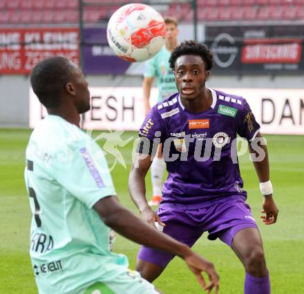 Fussball Bundesliga.  SK Austria Klagenfurt gegen TSV Egger Glas Hartberg .  Dikeni-Rafid Salifou, (Klagenfurt). Klagenfurt, am 21.9.2024.
Foto: Kuess
www.qspictures.net
---
pressefotos, pressefotografie, kuess, qs, qspictures, sport, bild, bilder, bilddatenbank