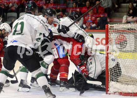 EBEL. Eishockey Bundesliga. KAC gegen Olimpija Ljubljana.  Jan Mursak,   (KAC),  Lukas Horak (Ljubljana). Klagenfurt, 22.9.2024. 
Foto: Kuess
www.qspictures.net
---
pressefotos, pressefotografie, kuess, qs, qspictures, sport, bild, bilder, bilddatenbank