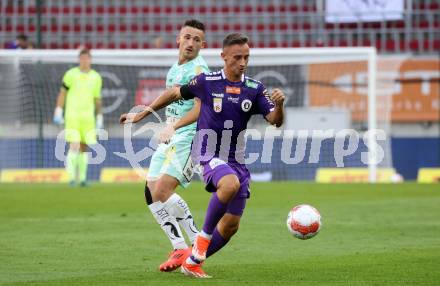 Fussball Bundesliga.  SK Austria Klagenfurt gegen TSV Egger Glas Hartberg . Tobias Koch  (Klagenfurt). Klagenfurt, am 21.9.2024.
Foto: Kuess
www.qspictures.net
---
pressefotos, pressefotografie, kuess, qs, qspictures, sport, bild, bilder, bilddatenbank