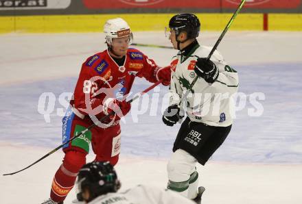 Eishockey. ICE Bundesliga. Kac gegen Olimpija Ljubljana. Thimo Nickl (KAC), Maris Bicevskis (Laibach). Klagenfurt, am 22.9.2024.
Foto: Kuess
---
pressefotos, pressefotografie, kuess, qs, qspictures, sport, bild, bilder, bilddatenbank