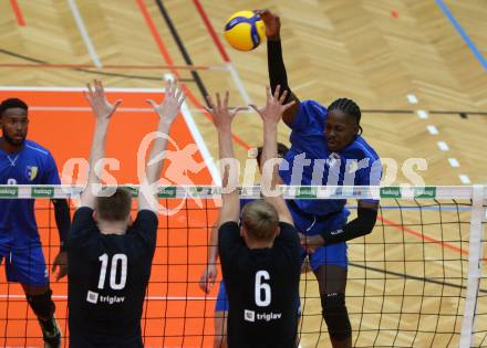 Volleyball Testspiel. SK Aich/Dob gegen ACH Ljubljana. Carlos Yoandrys  (Aich/Dob). Bleiburg, am 25.9.2024.
Foto: Kuess
www.qspictures.net
---
pressefotos, pressefotografie, kuess, qs, qspictures, sport, bild, bilder, bilddatenbank